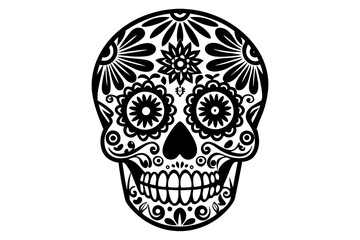 A Mexican skull decorated with delicate vibrant fall