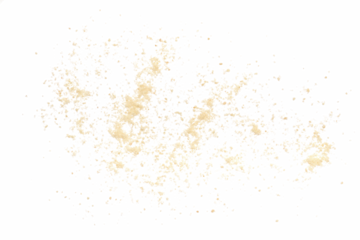 Parmesan cheese grated isolated on white, top view