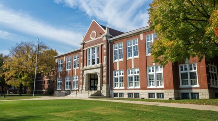 Obraz premium Exterior view of a typical American school