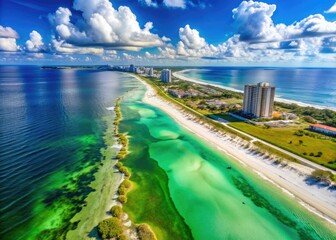 Perdido Key Emerald Waterscape: Alluring, sugar-white sands, crystal-clear waters, vibrant reef life, breathtaking sunsets, coastal paradise