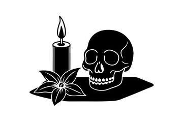 A skull decorated with flowers