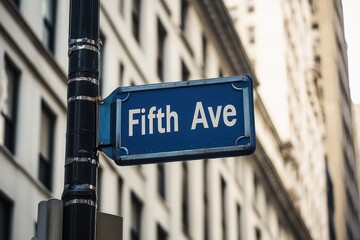 A street sign for Fifth Avenue, in New York City.
