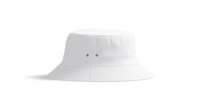 Blank white nylon bucket hat, looped rotation, 4k