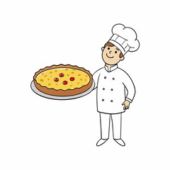 Classic Quiche Lorraine Creamy French Tart with Bacon and Cheese vector