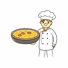Classic Quiche Lorraine Creamy French Tart with Bacon and Cheese vector