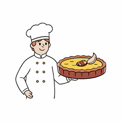 Classic Quiche Lorraine Creamy French Tart with Bacon and Cheese vector