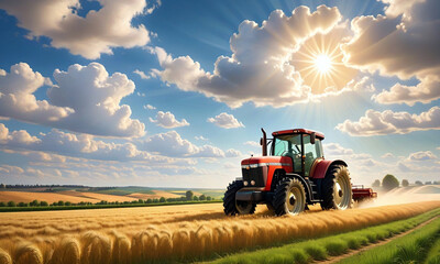 tractor in field, Tractor, tractor in the field