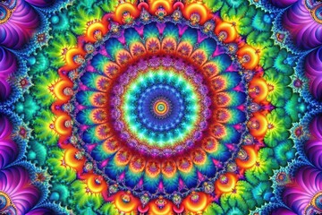 Psychedelic Vortex: Kaleidoscope, Fractal, Psychedelic, Rainbow