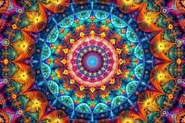 Psychedelic Yingge Kaleidoscope - Vibrant, Colorful, Geometric, Patterns, Trippy