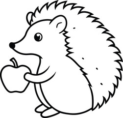 Fun hedgehog line drawing ideal for kids coloring book simple and charming design for little artists
