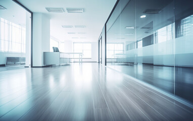 Obraz premium Photo blur background of modern office interior design contemporary workspace