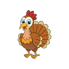 Vector Thanksgiving Cute Cartoon Turkey illustration template