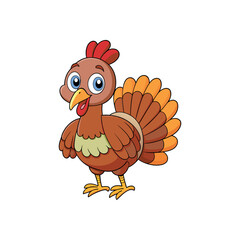 Vector Thanksgiving Cute Cartoon Turkey illustration template