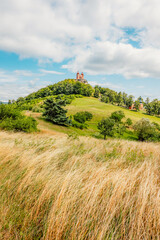 Romantic morning scenery of calvary in Banska Stiavnica, UNESCO, Slovakia. Old Slovakia mining town...
