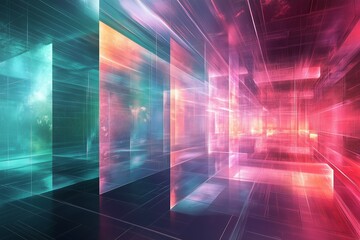 Abstract futuristic perspective background - digitally generated image