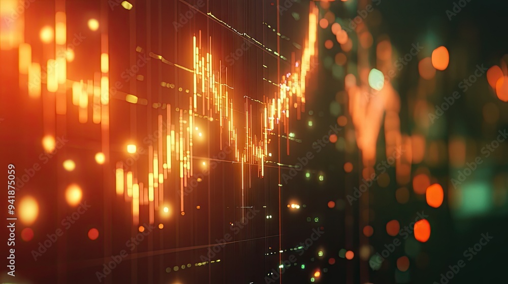 Poster detailed view of a financial chart showing gold price movements, with candlestick patterns and indic