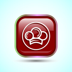 Chef Icon Button Design Illustration, Restaurant, Cooking Icon