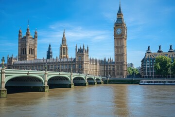 Fototapeta premium The Palace of Westminster, the meeting place of the House of Commons and the House of Lords, the two houses of the Parliament of the United Kingdom.