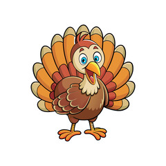 Vector Thanksgiving Cute Cartoon Turkey illustration template