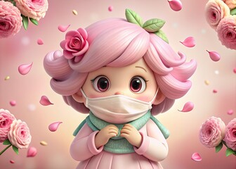 Rosy Retch: Soft pink shades, hacking cough, delicate fragility