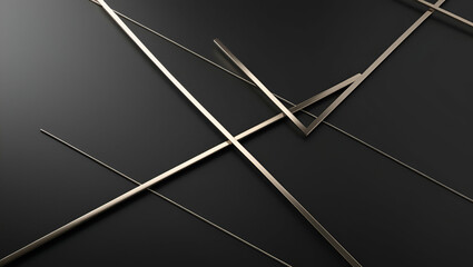 Sleek Metallic Lines on Matte Black Attractive Background