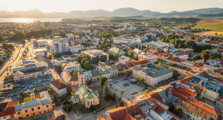 Liptov region in the backround with Liptovska mara lake and Tatras mountains around Liptovsky Mikulas, Slovakia