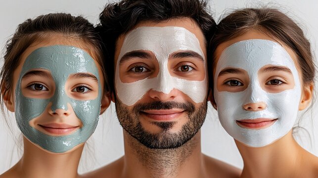Family Beauty Care: Gentle Cleanser, Hydrating Moisturizer, and Matching Face Masks for All - Powered by Adobe
