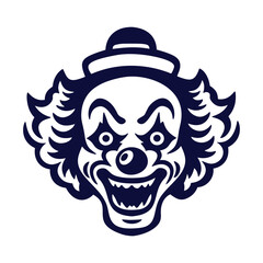 Head of a cheerful clown.vector on a white background