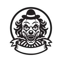 Head of a cheerful clown.variant for logo.vector on a white background