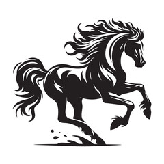 Jumping Horse Silhouette Clip Art, Horse silhouette vector