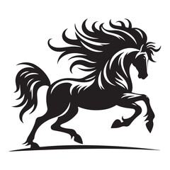 Jumping Horse Silhouette Clip Art, Horse silhouette vector