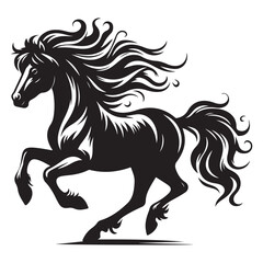Jumping Horse Silhouette Clip Art, Horse silhouette vector