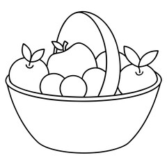 Fruit Basket Coloring Design art vector