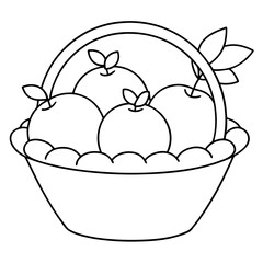 Fruit Basket Coloring Design art vector