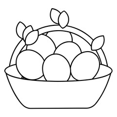 Fruit Basket Coloring Design art vector