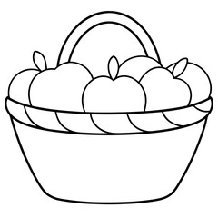 Fruit Basket Coloring Design art vector