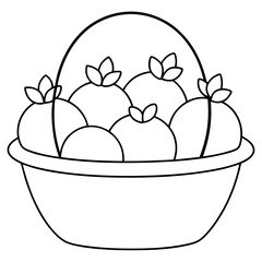 Fruit Basket Coloring Design art vector