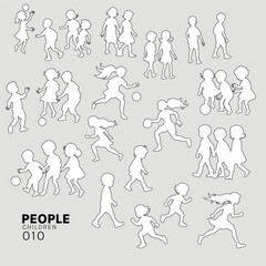 kid play Architectural Drawings people vector illustration, top view, human person Minimal style hand drawn. Sections, Elevations, Floor Plans.