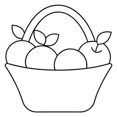 Fruit Basket Coloring Design art vector