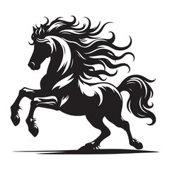 Jumping Horse Silhouette Clip Art, Horse silhouette vector