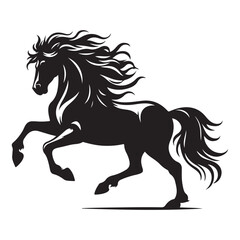 Jumping Horse Silhouette Clip Art, Horse silhouette vector