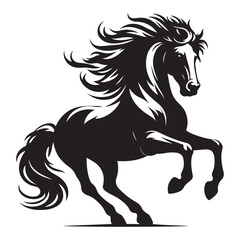 Jumping Horse Silhouette Clip Art, Horse silhouette vector