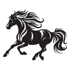 Jumping Horse Silhouette Clip Art, Horse silhouette vector
