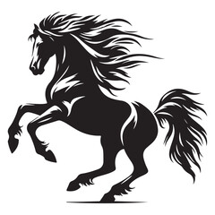 Jumping Horse Silhouette Clip Art, Horse silhouette vector