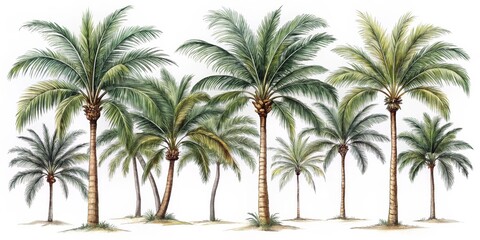 Tropical Paradise Palm Tree Illustration, Palm Tree, Tropical, Paradise, Illustration