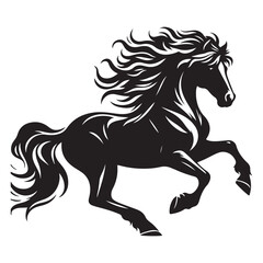 Jumping Horse Silhouette Clip Art, Horse silhouette vector
