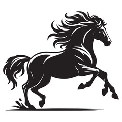 Jumping Horse Silhouette Clip Art, Horse silhouette vector