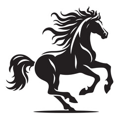 Jumping Horse Silhouette Clip Art, Horse silhouette vector