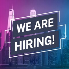 Obraz premium Modern Office Hiring Announcement - Friendly and Diverse Work Environment poster 