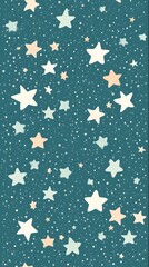 White Stars on Blue Background, Abstract Image, Texture, Pattern, Wallpaper, Cover and Screen of Smartphone, Cell Phone, Computer, Laptop, 9:16 and 16:9 Format
